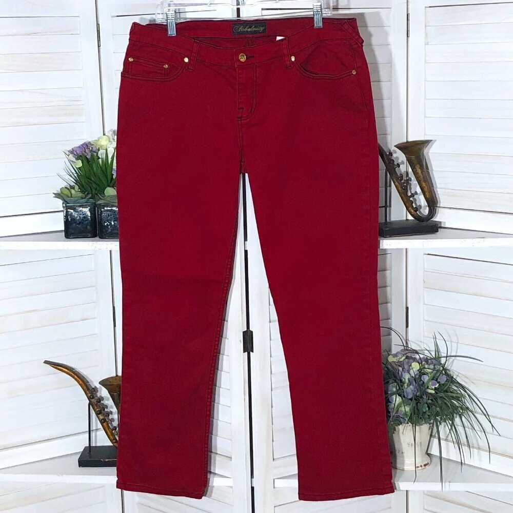 Vintage Y2K Red Wide Leg Jeans Gothic Punk Size XL